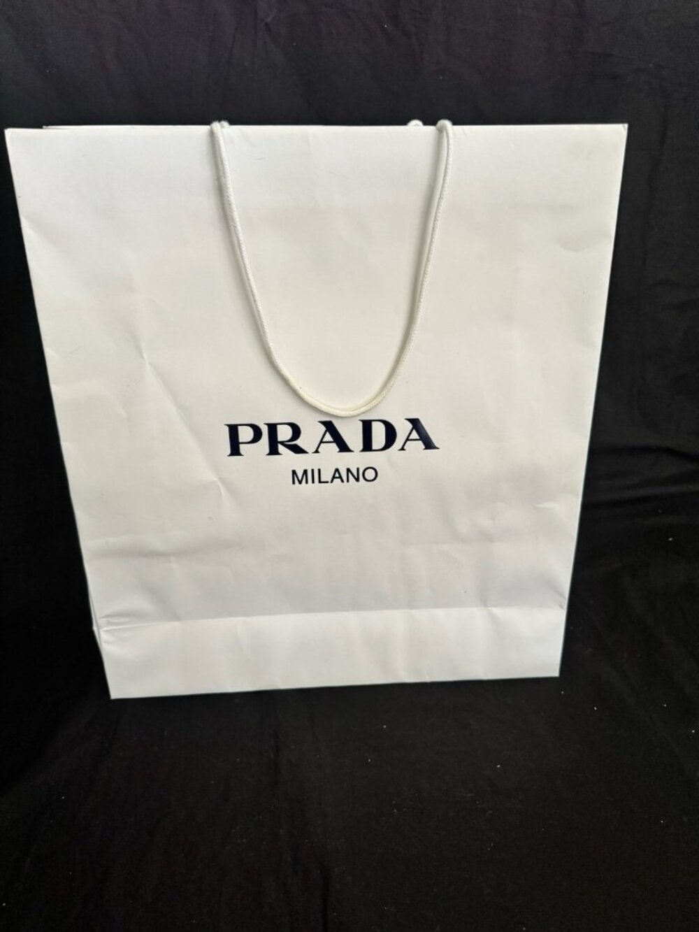 Prada Paper Reusable Shopping Bag White 19" x 17 " x 6"